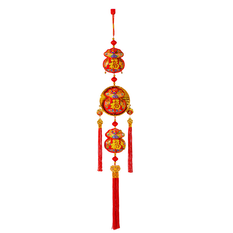 新年挂件2026马年福袋柿子过年装饰春节年货客厅布置风铃挂件财神