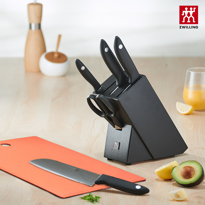双立人菜刀菜板刀具套装厨房家用二合一厨具全套切片刀厨师刀组合参数