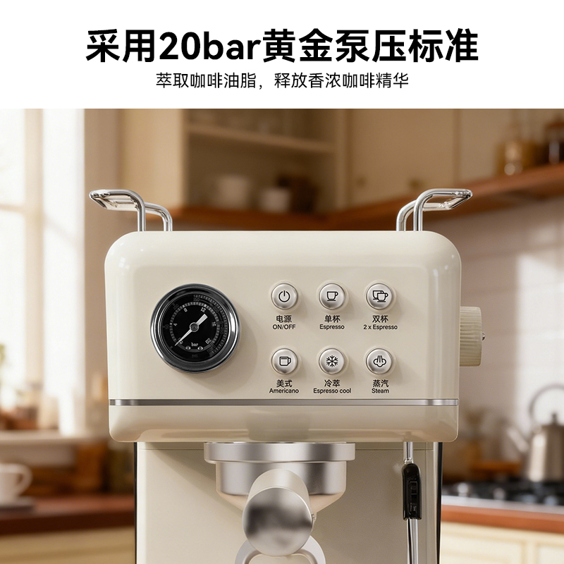 德世朗压力式咖啡机(意式半自动)DDQ-KF236高清大图