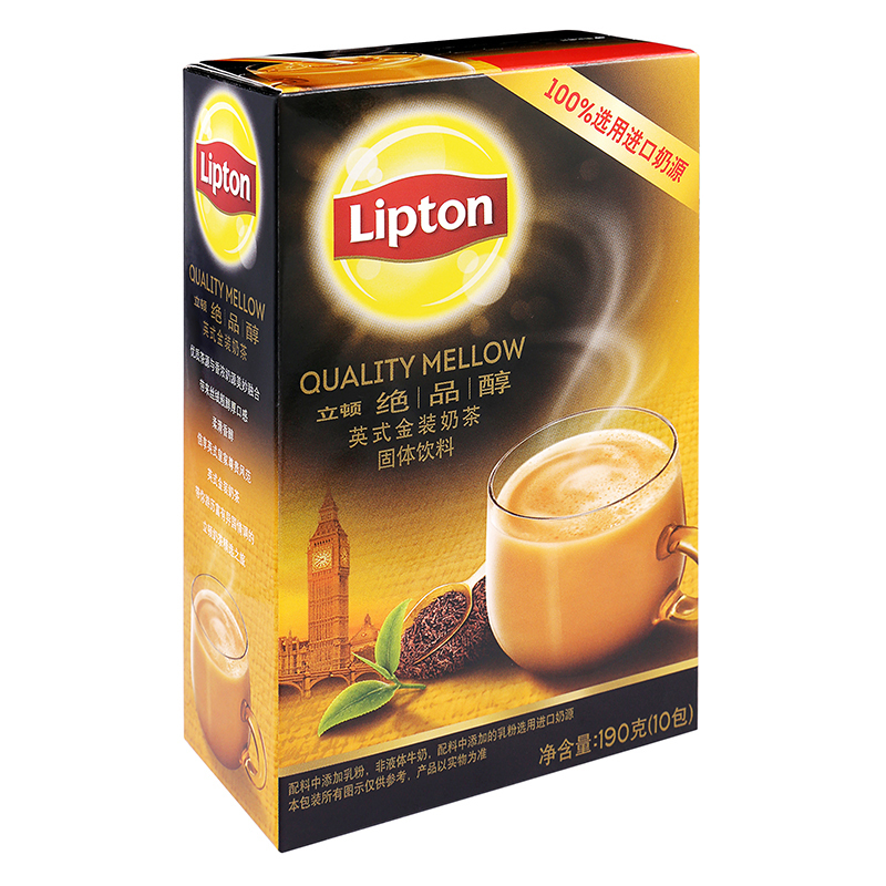 立顿 甄选进口奶油 绝品醇英式金装奶茶S10 190g/盒*2盒