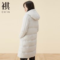 【2件2.5折价：262.3】CHIN祺冬季新款长款羽绒服加厚女白鸭绒韩版小清新原宿风连