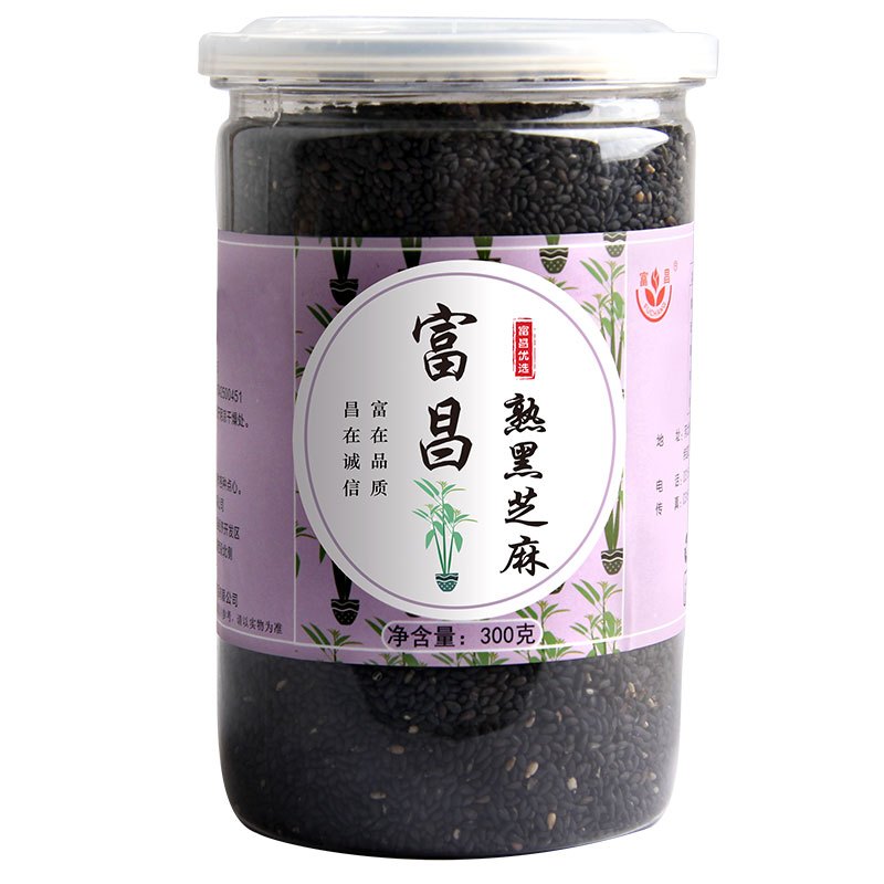 富昌 炒熟黑芝麻粒300g 五谷杂粮 无杂质 香醇饱满 免洗干吃