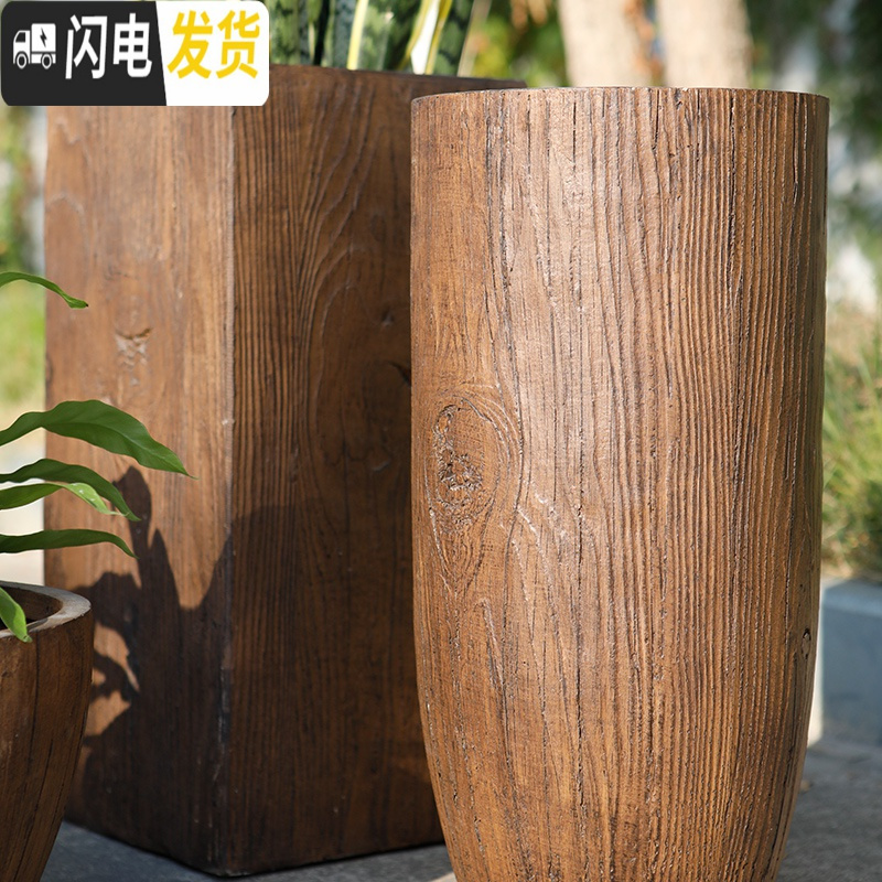三维工匠水泥花盆定制定做大号简约创意个性现代客厅落地阳台别墅酒店园林 59*30*30 大花盆容器
