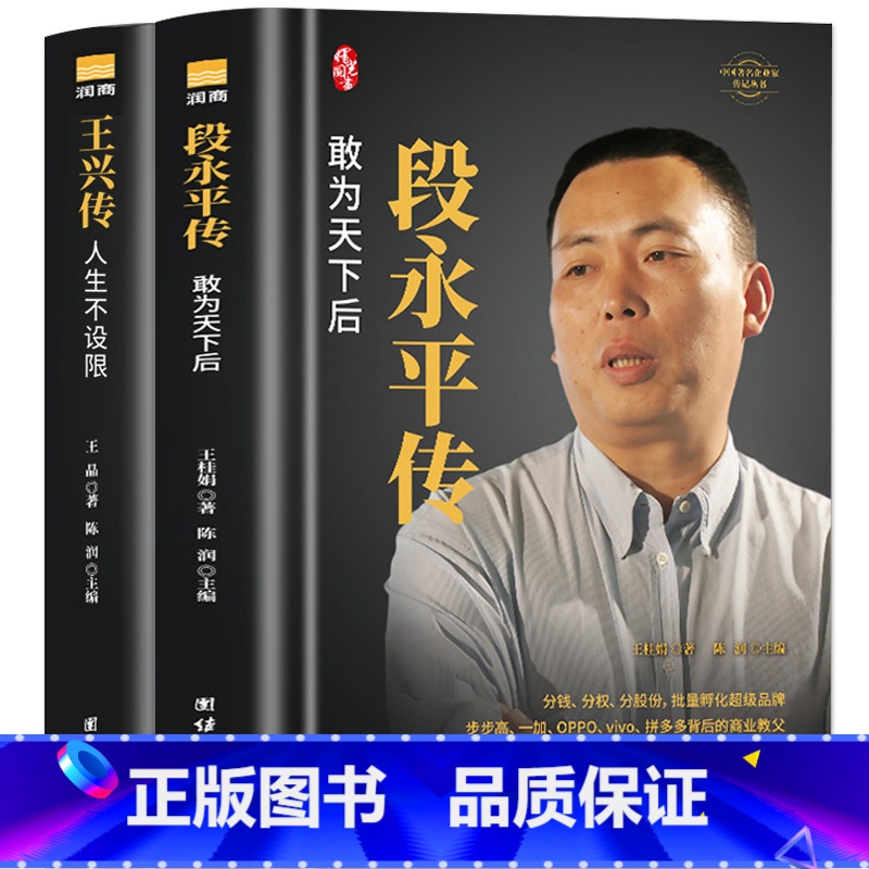 【正版】2册 段永平传 王兴传 中国著名企业家传记 商界名人传记自传 财经人物成功人士企业家成长史人物传记 成功励志