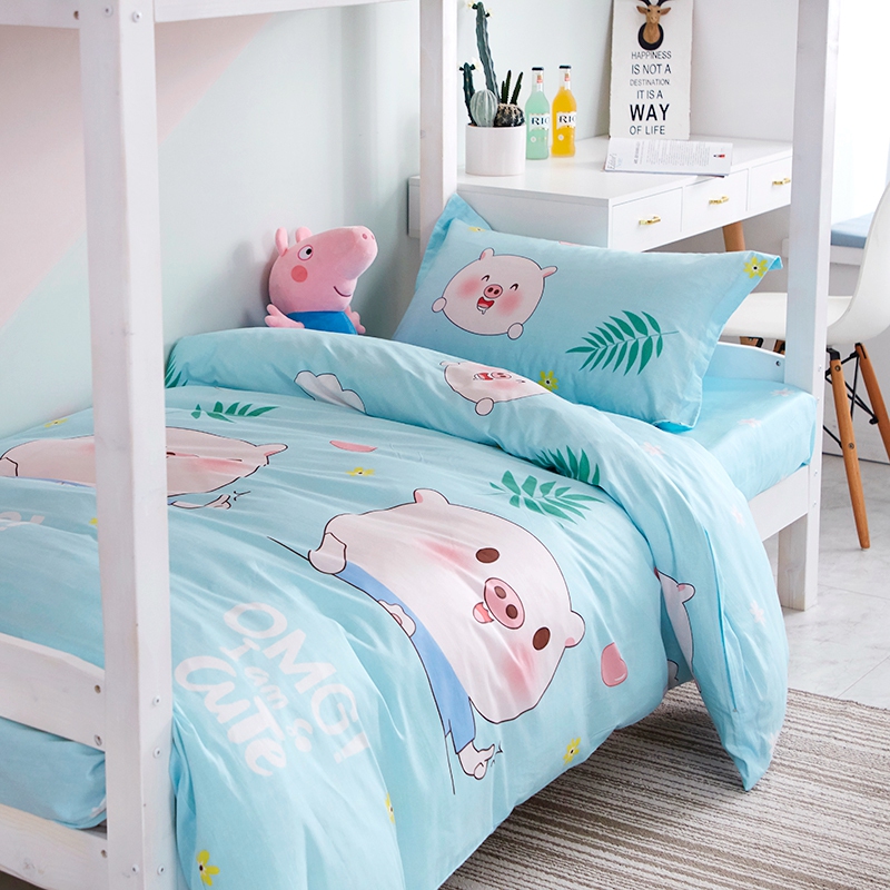 美帮汇铺盖三件套学生寝室床单单人床女生大学生宿舍90cm全棉高中生高清大图