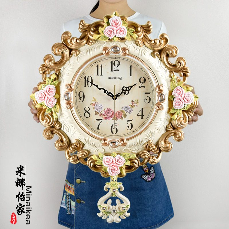 美式复古挂钟现代时尚大号客厅壁钟简约创意石英钟表精美大气时钟