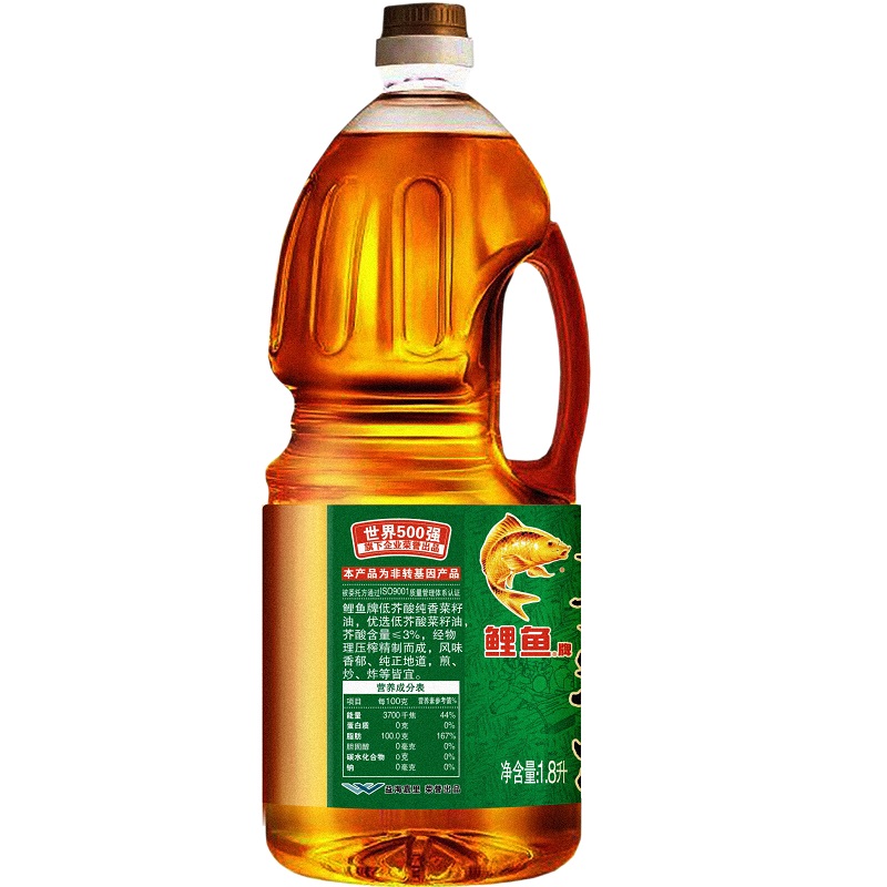 鲤鱼低芥酸非转压榨纯香菜籽油18l