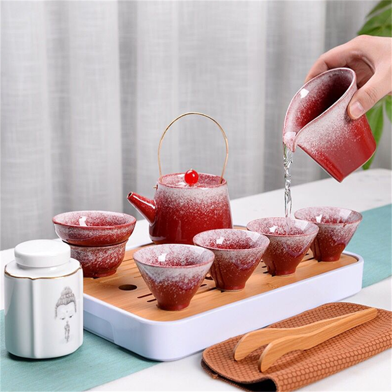 冰点渐变旅行茶具(8头茶具+茶叶罐+密胺盘+茶夹+茶巾)(单位:套)