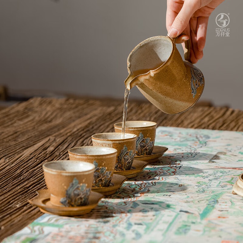 万仟堂(Edenus)整套茶具 高档功夫茶具高端陶瓷礼盒 敦煌联名泡茶套装 敦煌器象高清大图