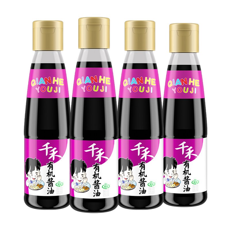 千禾有机认证酱油210ml装特级生抽非转基因原料酿造无碘不加味精