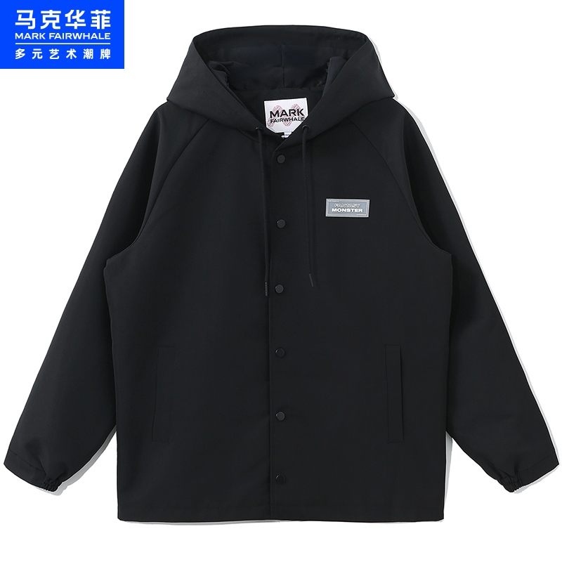 马克华菲工装外套男2022秋季新款易搭趣味印花图案潮流连帽夹克