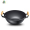 牌双耳熟铁炒锅无涂层家用加深生铁锅平底电磁炉燃气灶炒菜锅 FENGHOU 30cm加深双耳平底[赠锅盖]