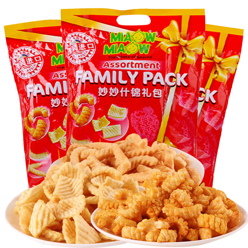 妙妙什锦味虾香脆片家庭装150g单袋膨化零食品薯片马来西亚进口膨化