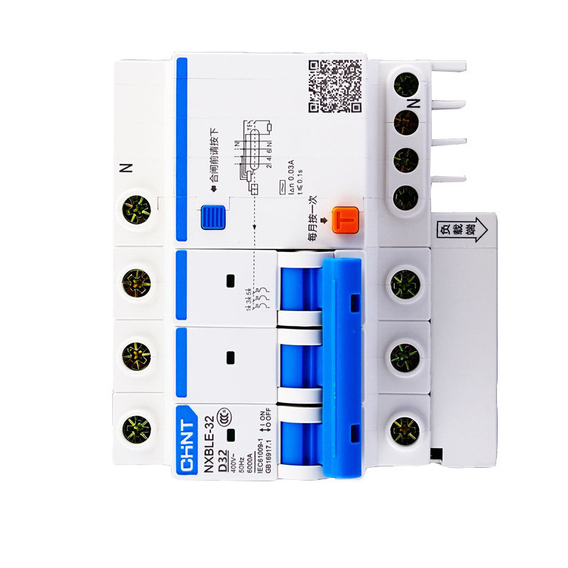 正泰 NXBLE-63 3P C63 30mA 6kA 家用空气开关小型断路器 家用保护开关