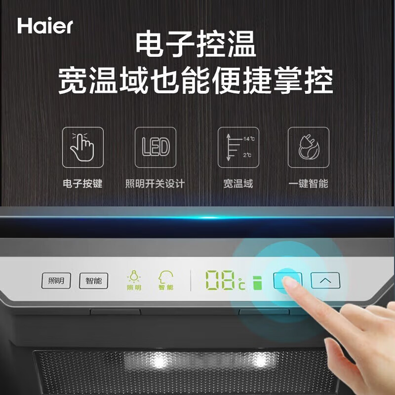 海尔(Haier)冰吧121升冰柜小型冷藏冷冻柜 办公室水果保鲜柜茶叶红酒柜家用冰吧