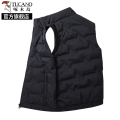 啄木鸟羽绒服马甲男士秋冬季加绒保暖背心中年爸爸无帽棉服外套帽 2XL建议145-160斤 黑色