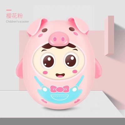 粉色不倒翁 小猪不倒翁婴儿益智玩具0-1岁音乐手摇铃鼓男女宝宝3-6-8-12个月9