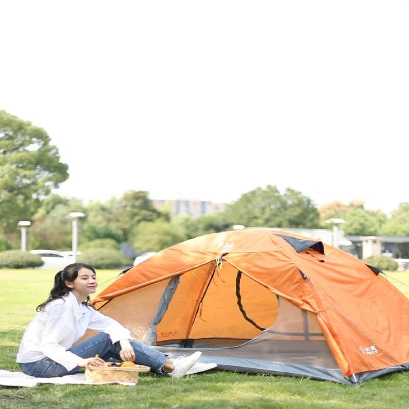 闪电客帐篷户外2人双层铝杆野外露营手搭旅行加厚家庭风暴雨