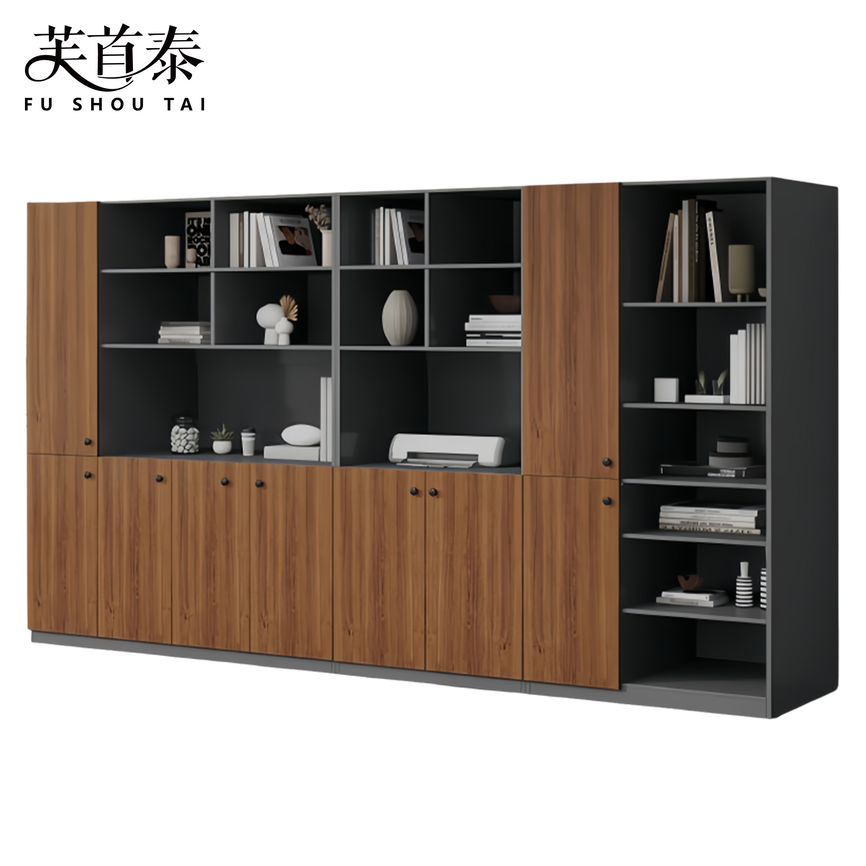 芙首泰书柜九门2600*320*1800mm个高清大图