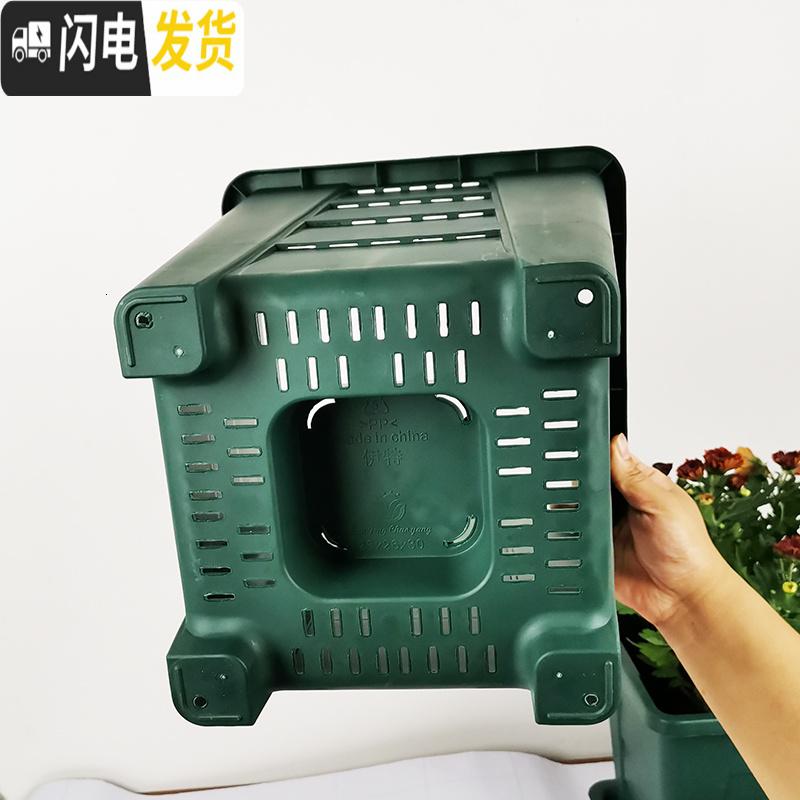 三维工匠正方形青山控根花盆塑料加厚栽家用客厅庭院落地特大号绿萝养花盆 二代方口10厘米0.5号3个无托 大花盆容器高清大图