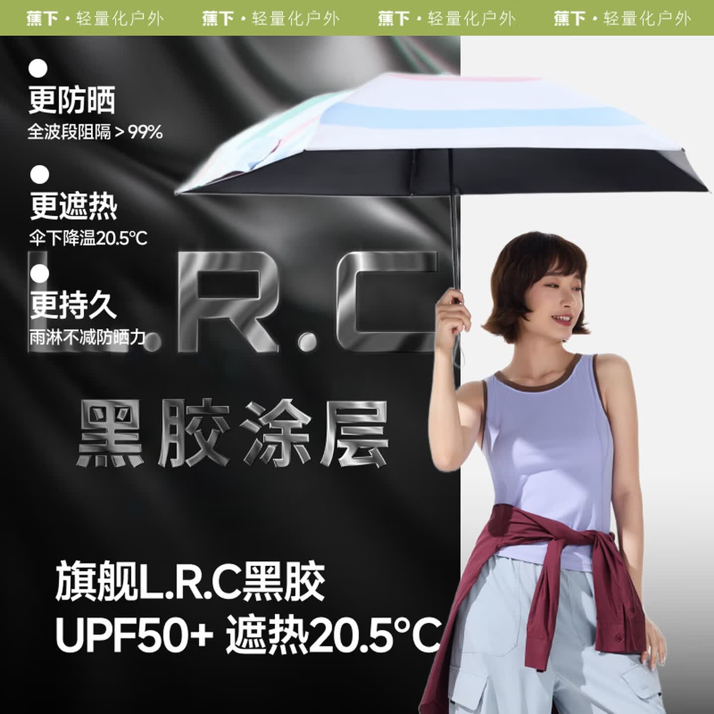 蕉下(beneunder)太阳伞防晒防紫外线遮阳伞女士雨伞户外晴雨两用伞 Pocket六折伞-葡萄冰沙高清大图