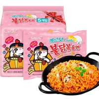 【郭麒麟代言】韩国进口三养食品奶油味火鸡面泡面粉色速食方便面5包超辣干拌面拉面