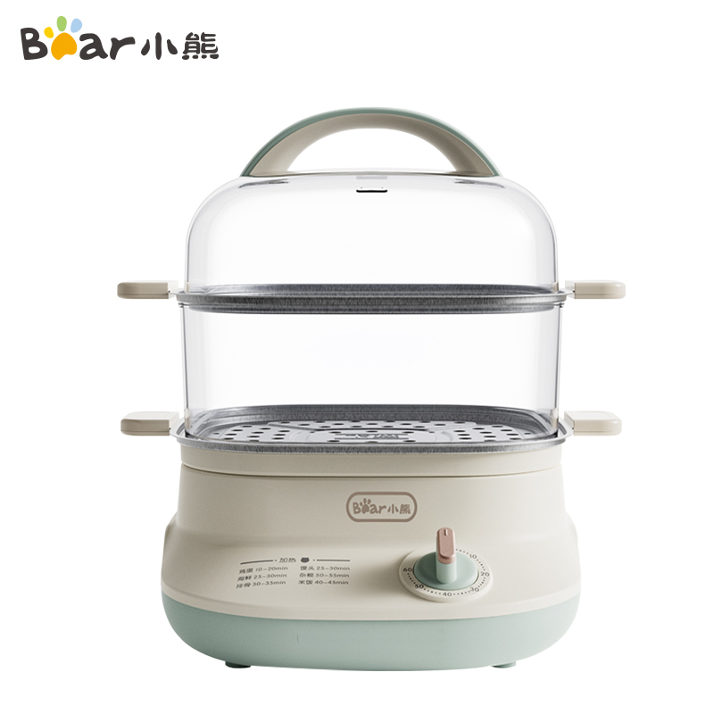 小熊/Bear 电蒸锅 DZG-C60W9 6L 电蒸锅 煮蛋器 不锈钢 家用蒸馒头包子早餐可定时 蒸煮一体自动断电小型