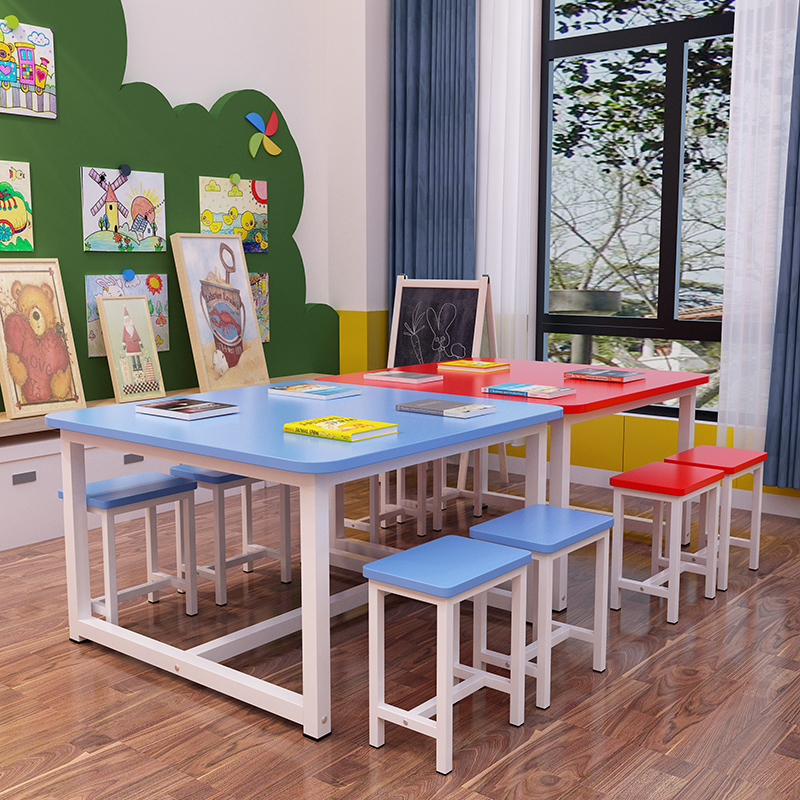 寻木匠小学幼儿园课桌椅画室培训桌手工绘画美术桌补习班辅导长条桌