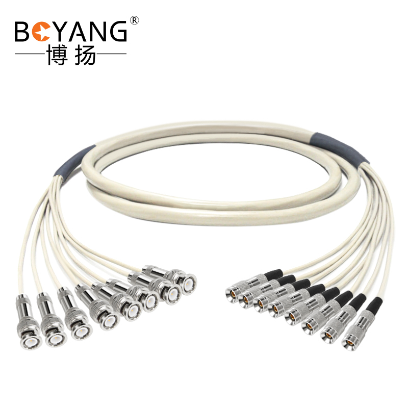 博扬 2M跳线BNC-CC4 2M兆E1接头成品跳线 syv75-2-1同轴电缆DDF转接跳线 8芯