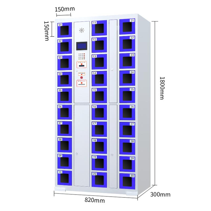 苏佰卓智能手机柜存放柜充电柜存包柜储物柜30门充电透明款