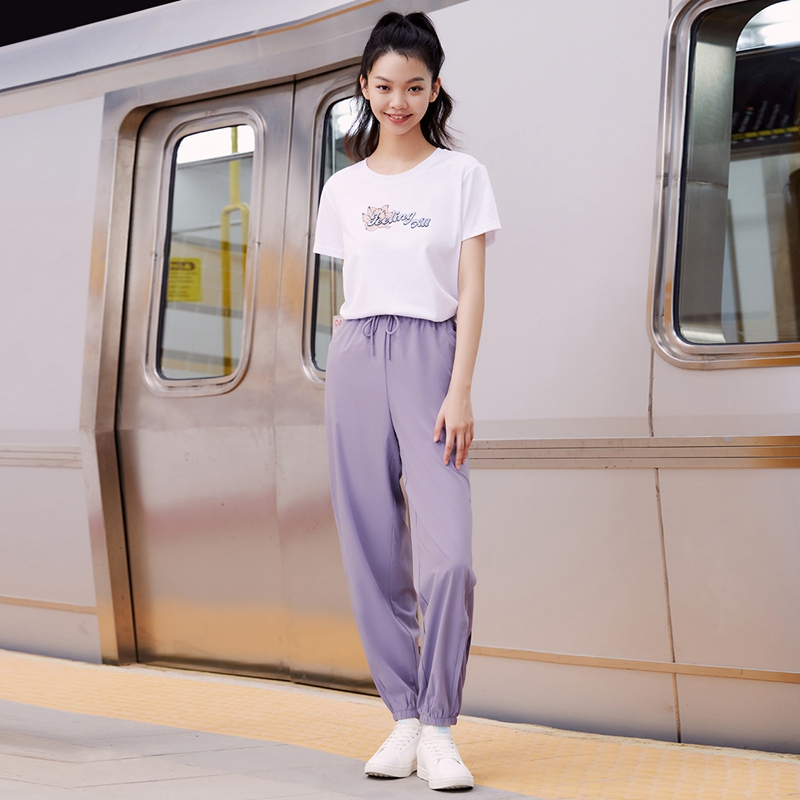 云舒3丨361°运动裤女夏季网纱透气宽松束脚裤瑜伽健身裤休闲长裤女裤