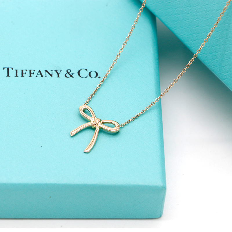 tiffanyco蒂芙尼18k玫瑰金蝴蝶结女士项链