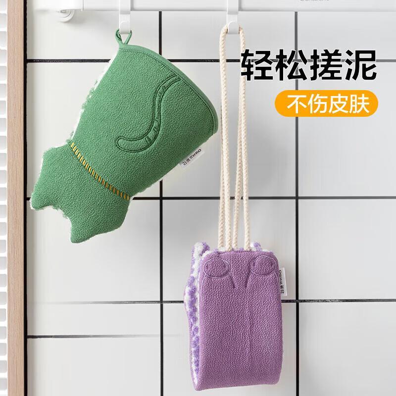 茶花(CHAHUA)双用搓澡巾婴儿不伤皮肤可爱洗澡巾搓泥无痛高清大图