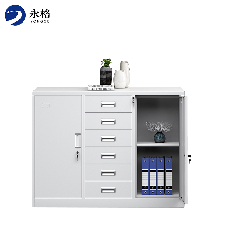 永格资料柜阳台工具财务箱密码带锁铁皮柜子家用衣柜隔层架储物柜办公室