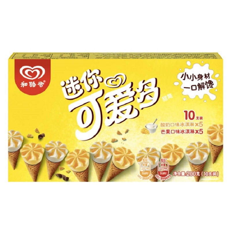迷你可爱多 芒果酸奶口味冰淇淋 200g (10支装)