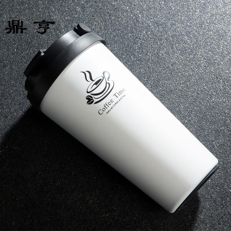 鼎亨创意ins不锈钢保温咖啡杯男女带盖带勺挂耳办公室家用牛奶杯