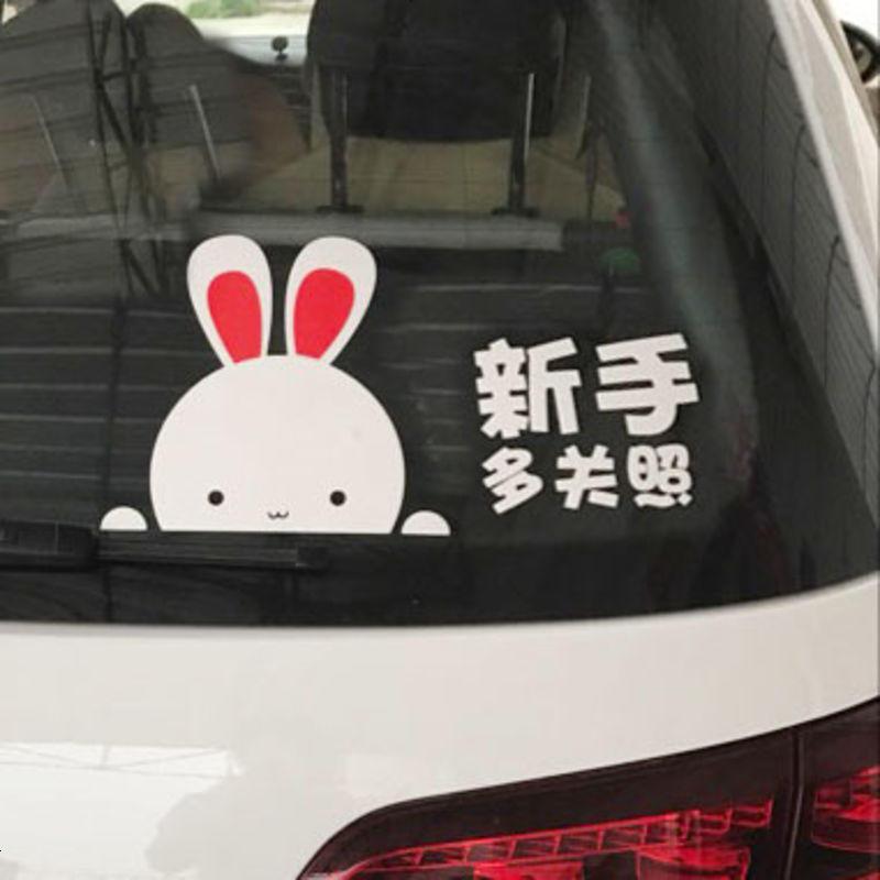 新手上路车贴女新手贴纸女司机车贴个性反光创意可爱车尾实习标志