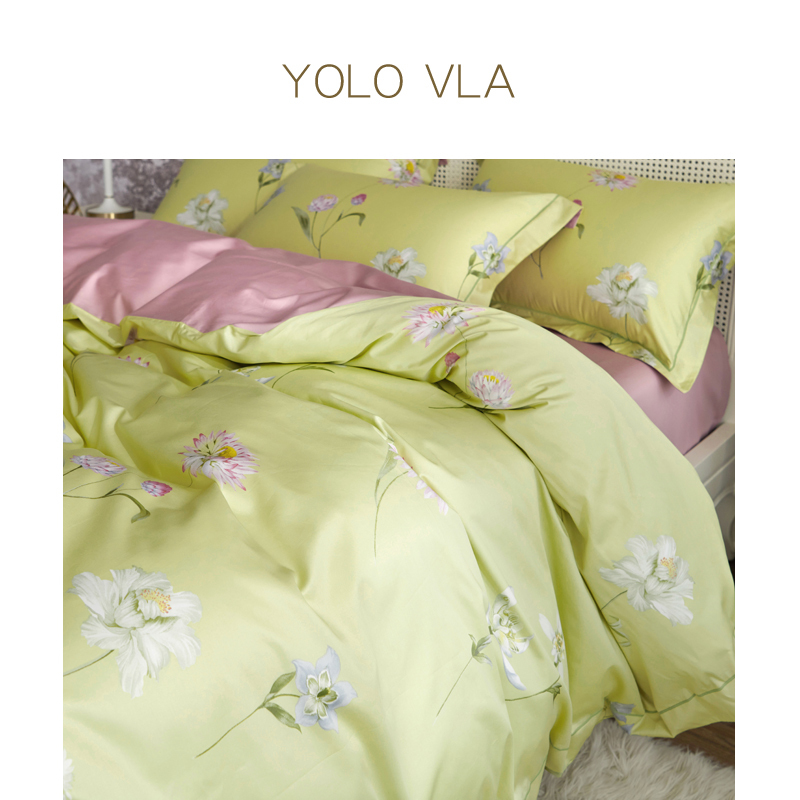 悠恋娜YOLO VLA 50支长绒棉活性印花四件套全棉套件纯棉被套单人床双床单加大被套学生床单