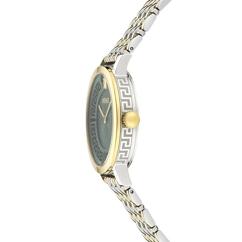 范思哲Versace手表女石英绿色表盘不锈钢表带圆形表盘商务图片