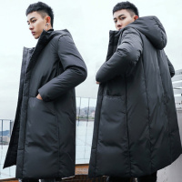 现代男孩 （XIANDAINANHAI）男士过膝加长羽绒服男中长款斗篷2019冬装韩版加厚大衣青年潮外套