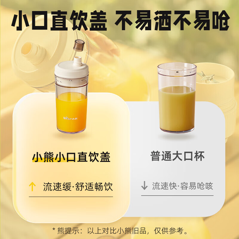 小熊(Bear)榨汁机 家用便携式榨汁杯 充电迷你小型果汁机高清大图