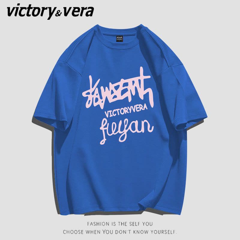 VICTORYVERA学生港风短袖t恤女2022夏季新款欧美字母印花上衣百搭图片