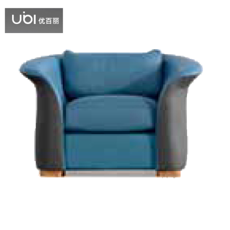 优百丽 F-1825 办公室沙发 办公家具 会客接待 现代简约家具 颜色尺寸可定制 单人位（蓝色西皮）