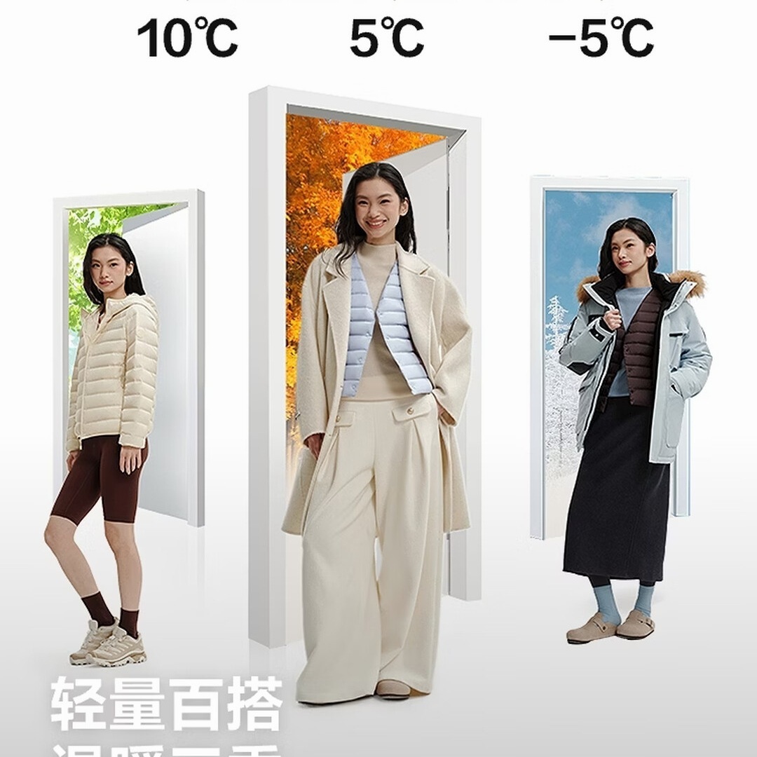 波司登(BOSIDENG)女士排骨条时尚短款连帽三防轻薄百搭羽绒服B260135002 黑色8056 尺码195高清大图
