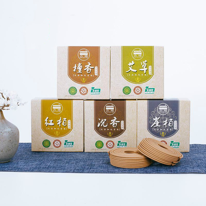 家柏饰(CORATED)檀香艾红柏崖柏沉香盘香2小时熏香室内薰香家居 艾草高清大图