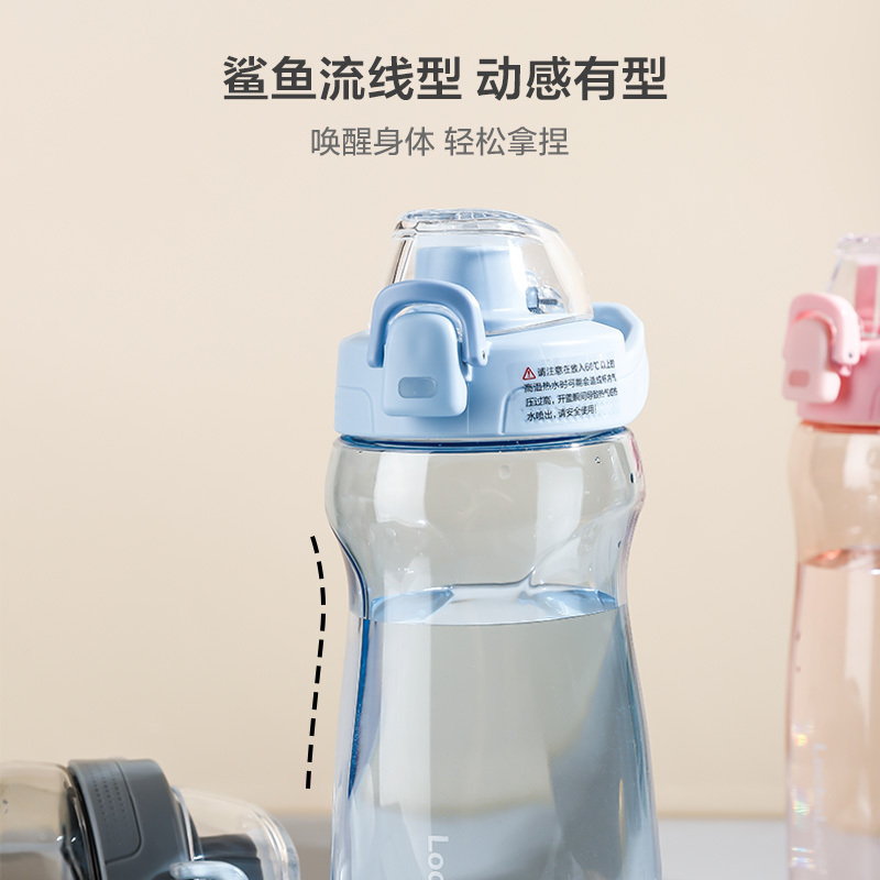 乐扣乐扣(LOCK&LOCK)鲨鲨杯运动水杯Tritan便携男女学生塑料杯露营户外水杯