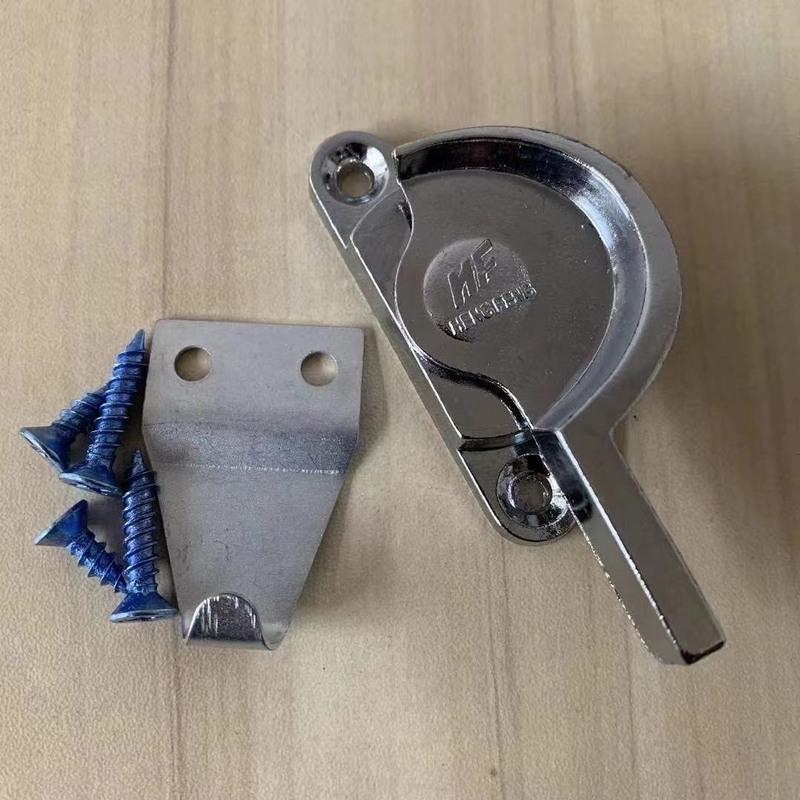 hf直钩右手4个4支装90铝合金门窗锁扣老式推拉平移窗户月牙锁搭扣门窗