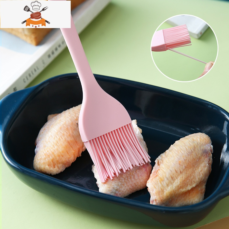 油刷子厨房烙饼食用烘焙小毛刷煎饼可高温家用硅胶烧烤油刷 敬平 小号绿色[油刷]