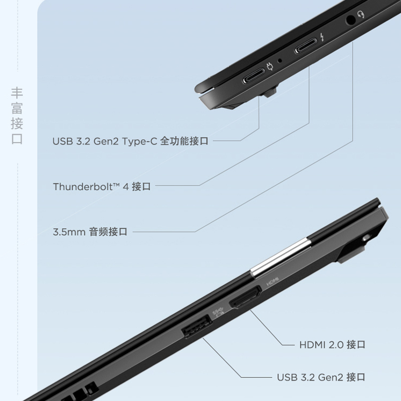 ThinkPad联想ThinkPad T14p 英特尔酷睿i7 14英寸高性能标压轻薄商务笔记本 13代酷睿(i7-13700H/16G/1T固态/RTX3050/2.2K屏)