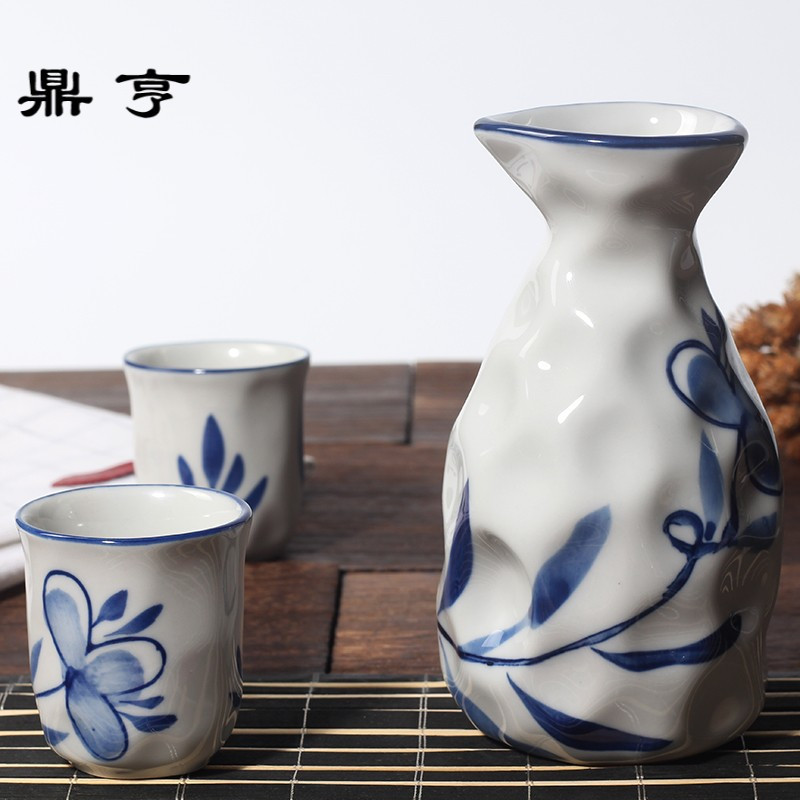 鼎亨日式白酒杯具套装暖清酒陶瓷复古分酒壶家用烫温黄酒器手绘小